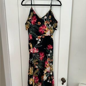 Lydelle Black Floral Dress - L